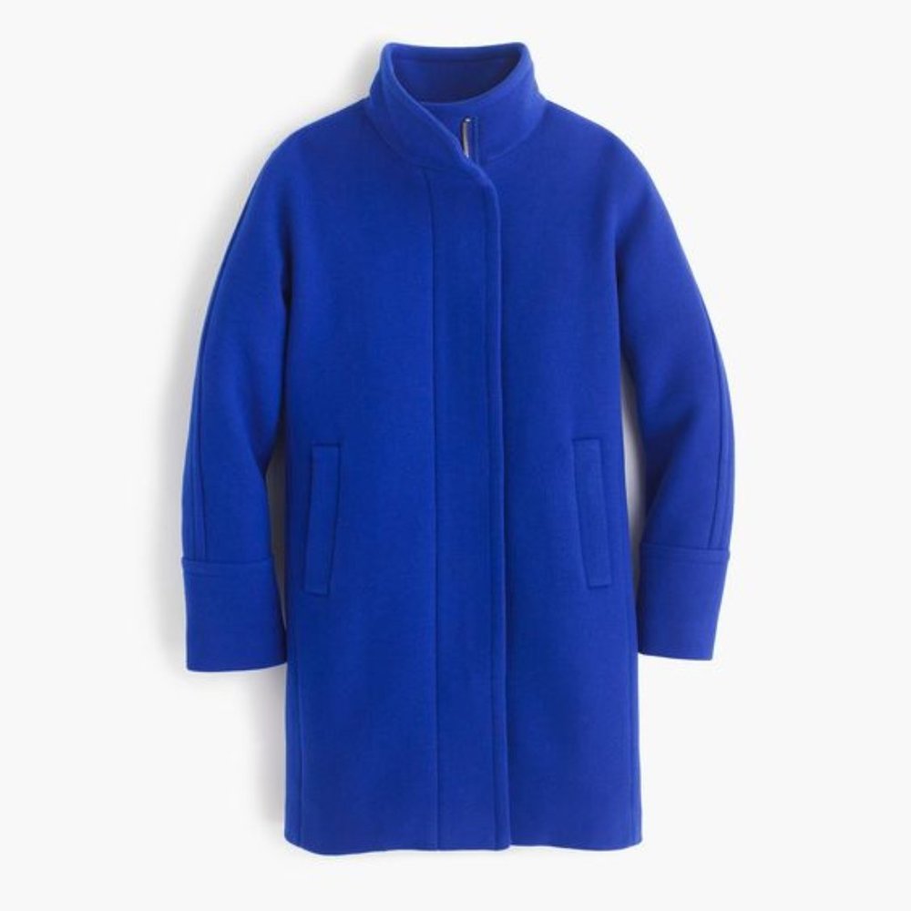 J Crew Cocoon blue coat in Italian wool 0/2 XS S